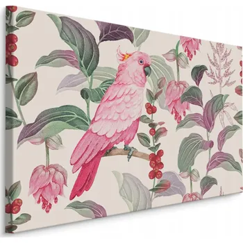 Obraz Obraz papoušek pták TROPIKY listy do obýváku 30x20