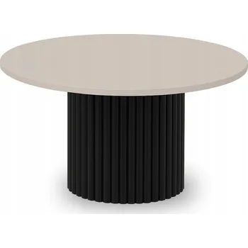 Konferenční stolek Konferenční stolek Ollio kulatý - kašmírová barva s černou nohou 58 cm