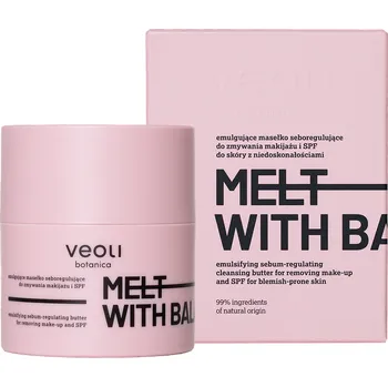 Make-up Veoli Botanica Melt With Balance emulgující máslo seboregulační pro odličování make-upu a SPF pro pokožku s nedokonalostmi, 40 ml