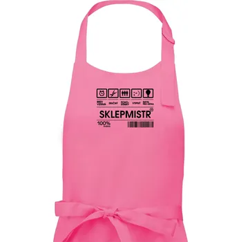 Kuchyňská zástěra Čárový kód sklepmistr - Pánská zástěra na vaření - Univerzální velikost ( Růžová )
