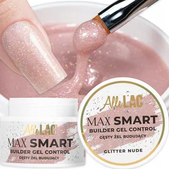 Lak na nehty Stavební Gel na nehty ALLELAC 45 g Max Smart Control Glitter Nude