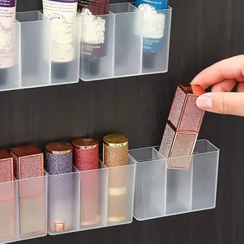 Úložný box Nalepovací organizér se 3 přihrádkami - průhledný