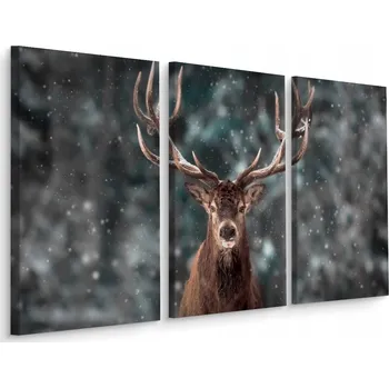 Obraz Obraz Tryptych JELEN v Lese Krajina 3D 60x40