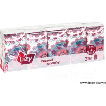 Papírové kapesníčky LIZY 3-vrstvé, 10x10ks - Papírové kapesníčky
