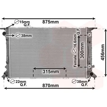 Chladič motoru Chladič, chlazení motoru VAN WEZEL 03002309