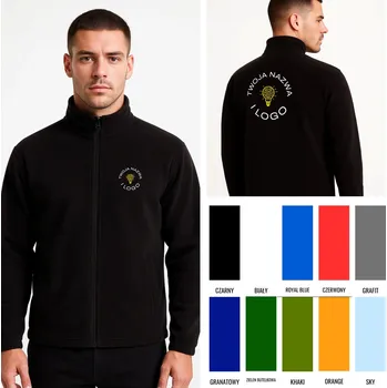 Pánská mikina Pánská fleecová mikina na zip s personalizovaným s potiskem loga firmy XS-5XL, velikost 4XL