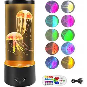 Lampička LÁVOVÁ LAMPA BAREVNÁ MEDÚZA, LED LAMPA DO AKVÁRIA, DO POKOJE lampa
