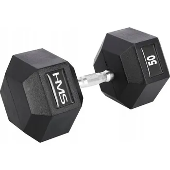 Potažené/pogumované činky s pevnou hmotností HMS 1x 50 kg