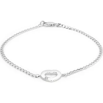 Náramek Náramek z bílého zlata srdíčko s diamantem 21ZP2502977BB