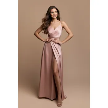 Dámské šaty EVA & LOLA Plesové Šaty VIRGINIA růžové Barva: Růžová, Velikost: L