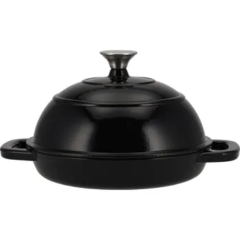 Hrnec SILVERCREST® Litinový hrnec / forma na pečení chleba (kulatá, černá)