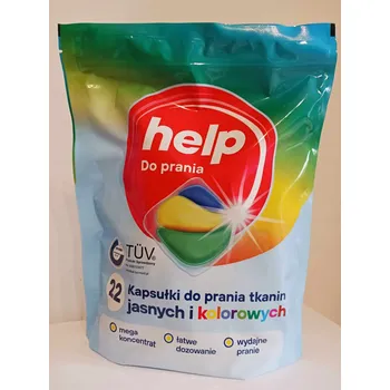 Prací prostředek Prací Kapsle HELP Koncentrát NA BÍLÉ A BAREVNÉ prádlo