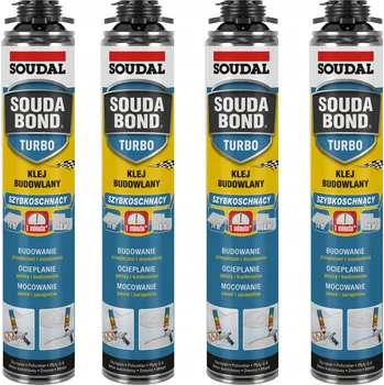 Průmyslové lepidlo Lepidlo SOUDAL SOUDABOND TURBO rychleschnoucí polyuretanové stavební 4 x 750ml