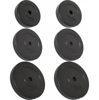 Sada závaží 2,5 kg, 5 kg, 7,5 kg, černá barva, průměr 21-30 cm