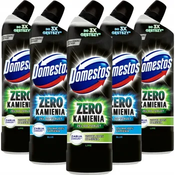 WC čistič Domestos Zero Kamene gel do WC sada mix 5 x 750ml