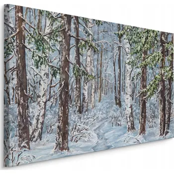 Obraz Nástěnný obraz Les Stromy SNÍH Krajina 3D 30x20