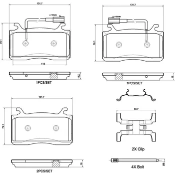 Autodíl Sada brzdových destiček, kotoučová brzda BREMBO P 23 187X