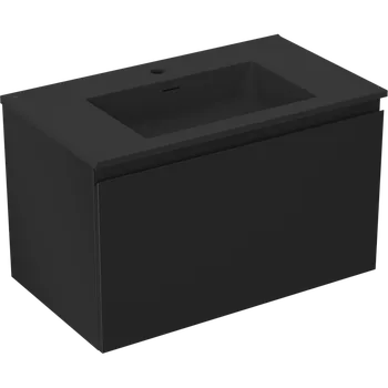 Koupelnový nábytek Mexen Orio koupelnová skříňka 80 cm s umyvadlem Otis, 1 zásuvka, černá mat - 91A10-08047-1-BF71-W18M71 Skříňky s umyvadlem