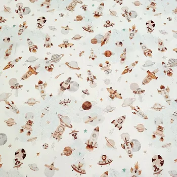 BYTEMA Bavlněná látka VESMÍR FUZBUZ šíře 150 cm
