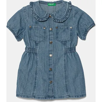 Dámské oblečení Dětské riflové šaty United Colors of Benetton 41DWGV029.P.Seasonal modrá 55X, vel. 82