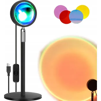 Lampička Lampa západu slunce, lampa imitující západ slunce ve 4 barvách