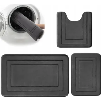 Koupelnová předložka Koupelnová předložka šedá velká protiskluzová odolná měkká 3 KS