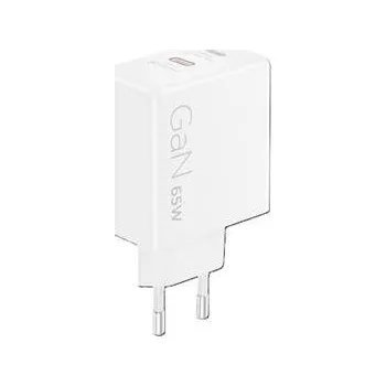 Lenovo Dual USB-C 65W GaN Charger, White