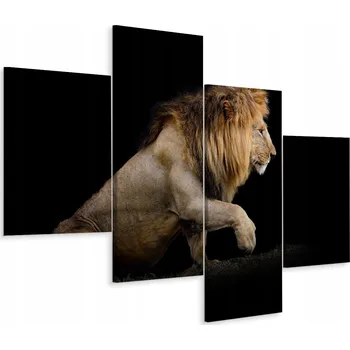 Obraz Čtyřdílný obraz Divoká kočka Lev Příroda 3D 80x50
