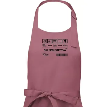 Kuchyňská zástěra Čárový kód sklepmistrová - Dámská zástěra na vaření - Univerzální velikost ( Starorůžová )