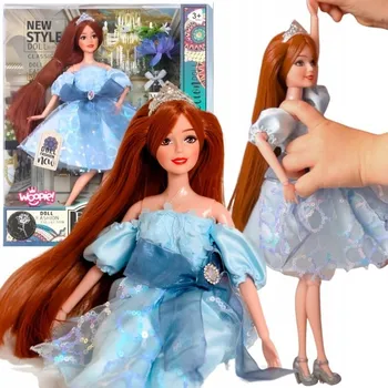 Panenka Panenka Emi v modré tylové sukni Koruna Mašle Rudé vlasy WOOPIE