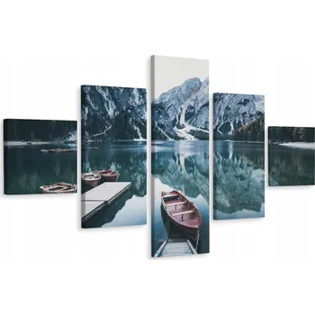 Obraz Vícedílný obraz Jezero HORY Příroda Les 3D 250x150 cm