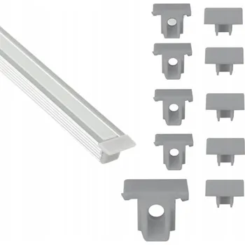 Příslušenství pro LED osvětlení Záslepka pro LED profil zapuštěný PW01 PW02 s otvorem Šedá 10 kusů