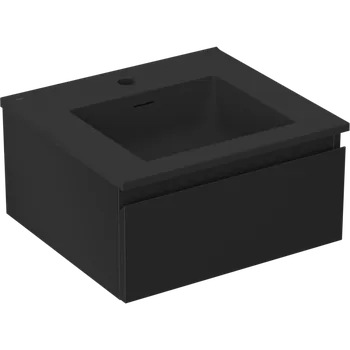 Koupelnový nábytek Mexen Orio koupelnová skříňka 50 cm s umyvadlem Otis, 1 zásuvka, černá mat - 91A10-05023-1-BF71-W18M71 Skříňky s umyvadlem