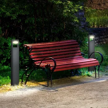 Venkovní osvětlení Zahradní světelný sloupek 16 x 5 x 90cm | tmavě šedý