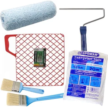 Spokar Uni Modrý melír sada váleček pro držák 8 mm, 250 mm + držák, mřížka, fólie, 2 x štětec