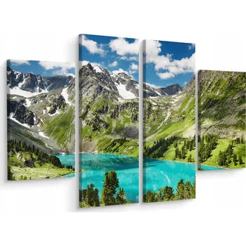Obraz Čtyřdílný obraz JEZERO v horách Krajina 80x60