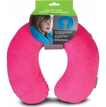 Polštář WORLDPACK TRAVEL PILLOW cestovní polštář z paměťové pěny - růžový
