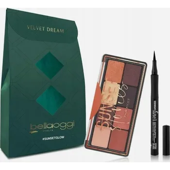 Oční stíny BellaOggi Sada Velvet Sunsetglow: Paletka očních stínů a oční linky
