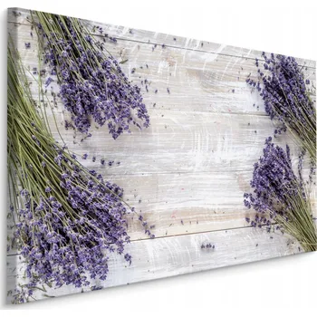 Obraz Obraz Květiny Levandule na Pozadí Prken Příroda 40x30