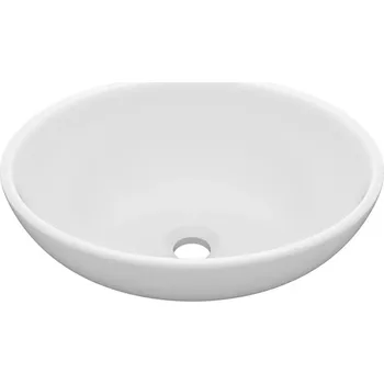 Oválné keramické umyvadlo bílé matné 400 x 330 x 135 mm