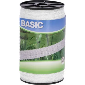 Pro koně Elektrický ohradník páska basic bílá pro koně 10mm / 200m