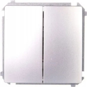 vypínač Dvojitý vypínač pod omítku Kontakt-simon stříbrný BMP2.01/43