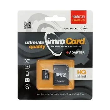 Paměťová karta IMRO paměťová karta microSD 128GB 100MB/s Class 10 UHS‑I U3 4K + SD adaptér - Imro + zdarma možnost vyzkoušet a vrátit zboží do 30 dní