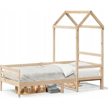 Zahradní lehátko Dřevěné lehátko s baldachýnem 203,5 x 85,5 x 56,5 cm, borovice, neošetřené