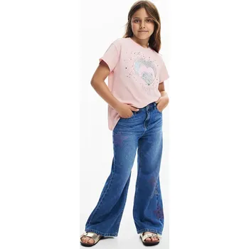 Dětské bavlněné tričko Desigual 25SGTK01 růžová 03X, vel. 116