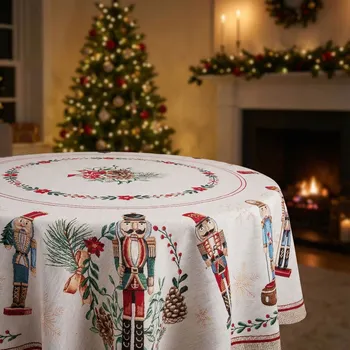 ubrus Vánoční kulatý ubrus CASCANUECES prům. 160 cm