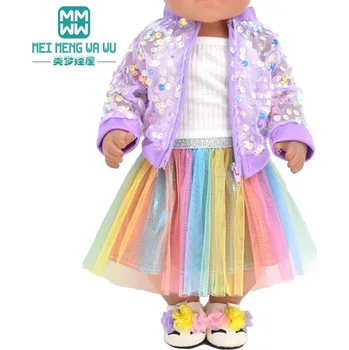 Oblečky pro panenky Baby Born a American Girl (43 - 45 cm), SKLAD Varianta: M--586--C fialový set se sukní