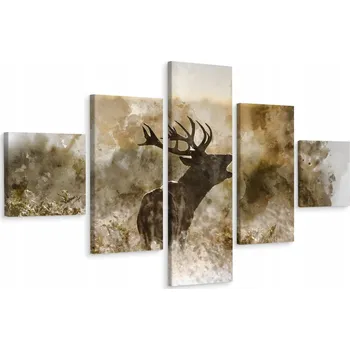 Obraz Vícedílný obraz Akvarelový JELEN 3D dekorace 250x150 cm