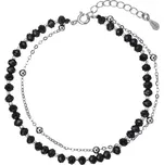 Stříbrný dvojitý náramek s černými spinely 13115.3
