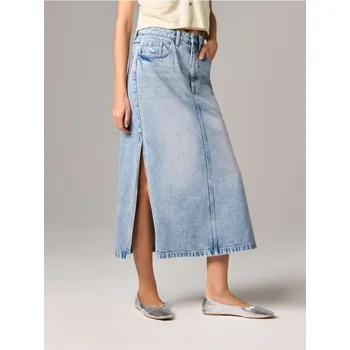 Dámská móda Sinsay - Džínová midi sukně - modrá - 690DB-05J - 690DB-05J-32